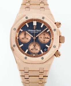 Audemars Piguet-Royal Oak Chronograph 26240 41mm Frosted Rose Gold/Rose Gold Blue Dial APSF V2 SH4401 Automatic