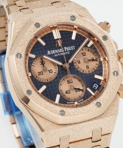 Alternative view of Audemars Piguet-Royal Oak Chronograph 26240 41mm Frosted Rose Gold/Rose Gold Blue Dial APSF V2 SH4401 Automatic