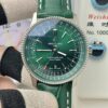 Breitling-Navitimer 1 41mm Date Stainless Steel/Leather Green Dial TF A2824 Automatic