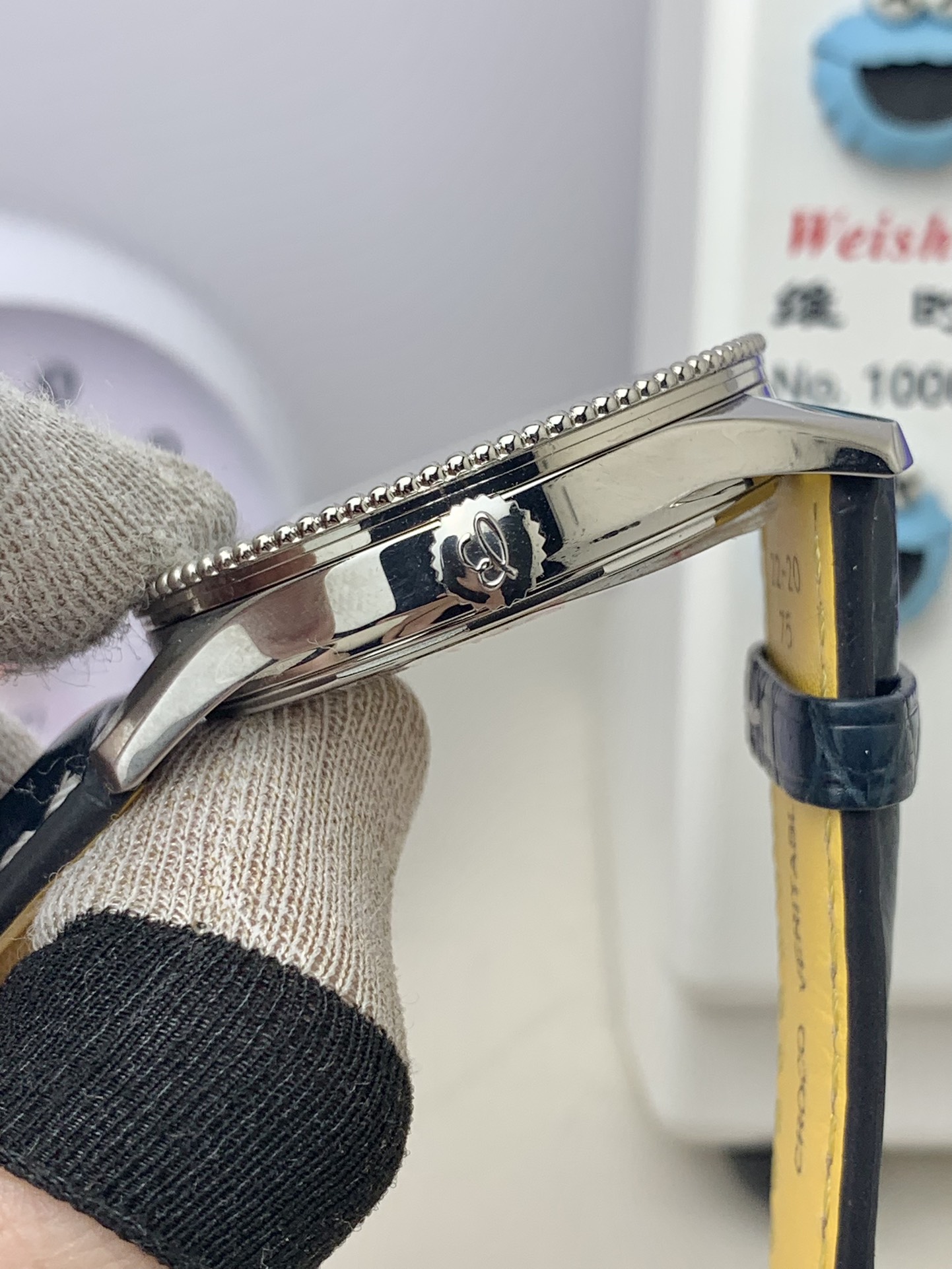 Breitling-Navitimer 1 41mm Date Stainless Steel/Leather Blue TF A2824 Automatic - Image 4