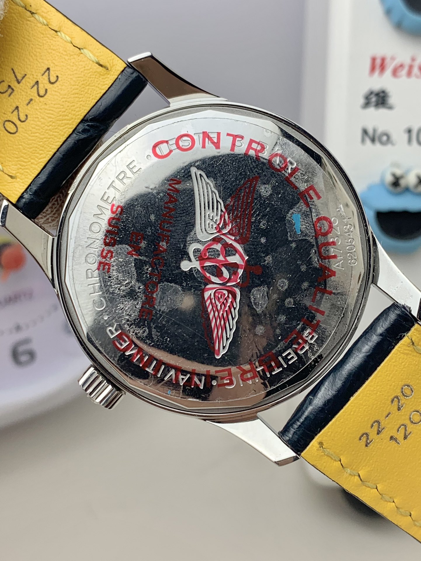 Breitling-Navitimer 1 41mm Date Stainless Steel/Leather Blue TF A2824 Automatic - Image 5