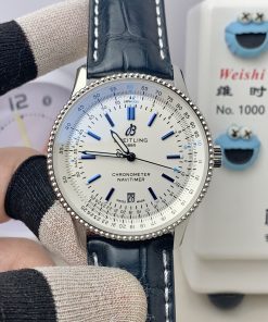 Breitling-Navitimer 1 41mm Date Stainless Steel/Leather White Dial TF A2824 Automatic