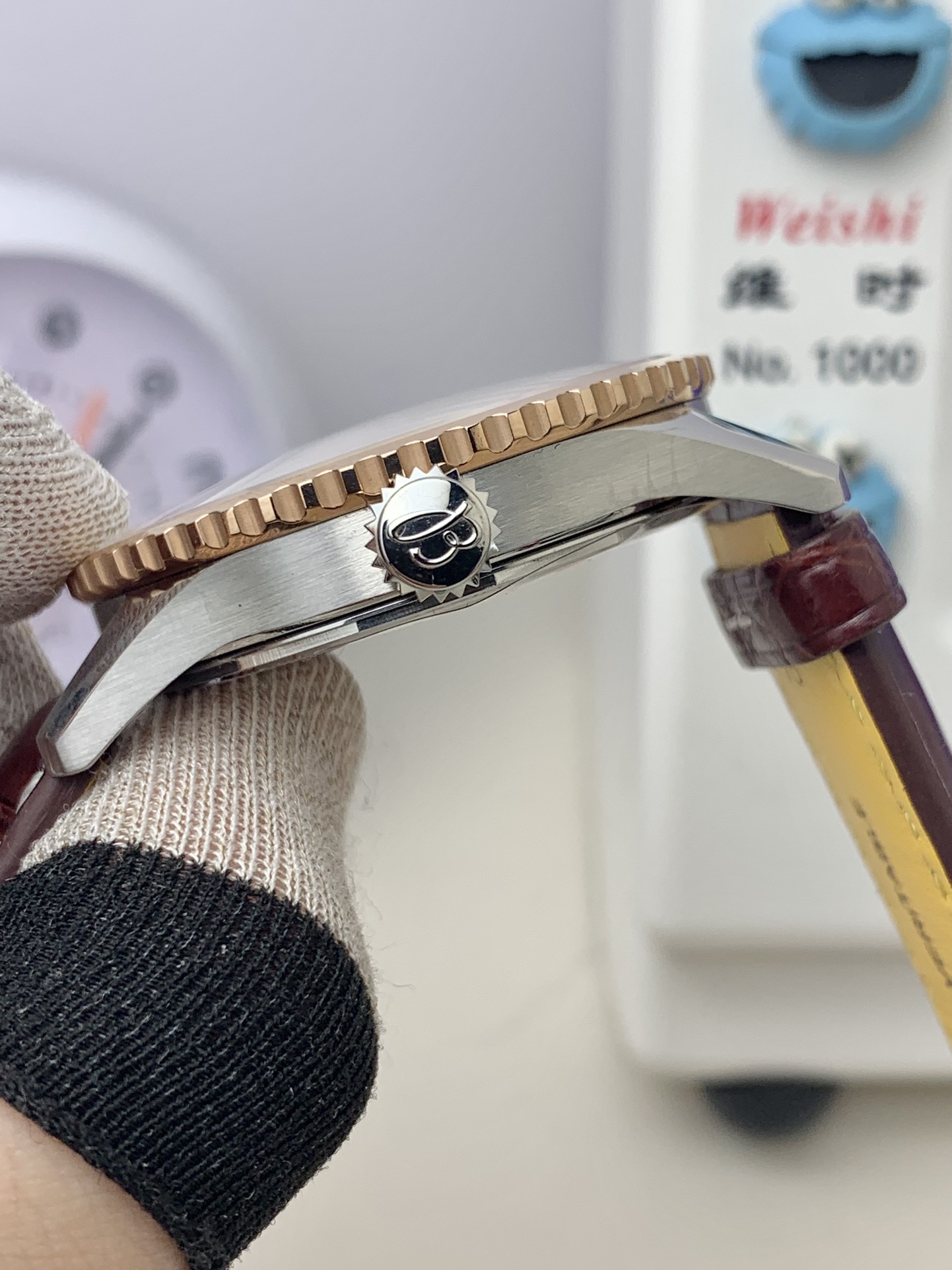 Breitling-Navitimer 1 38mm Stainless Steel/Rose Gold/Leather White Dial TF A2824 Automatic - Image 4