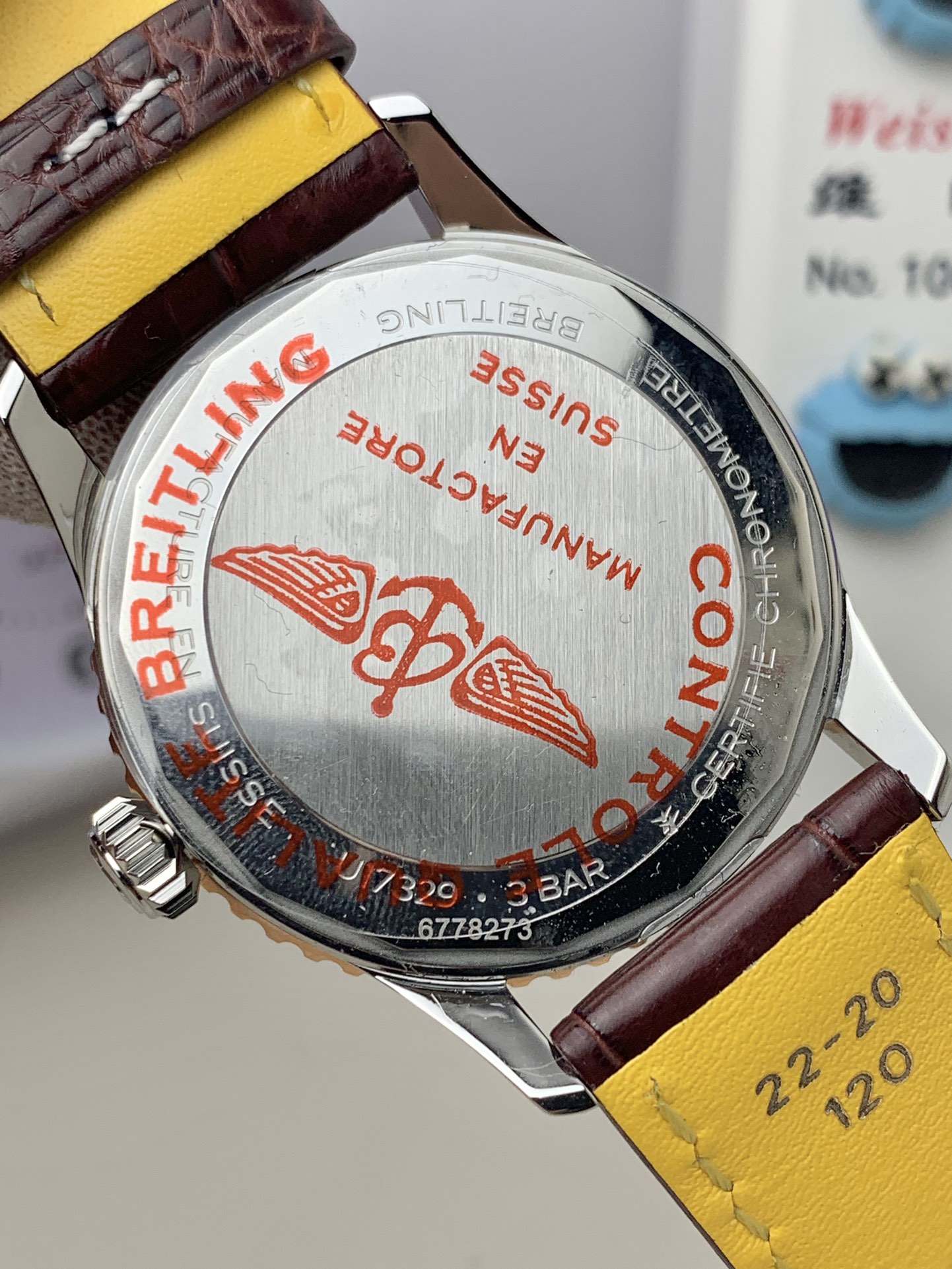 Breitling-Navitimer 1 38mm Stainless Steel/Rose Gold/Leather White Dial TF A2824 Automatic - Image 5