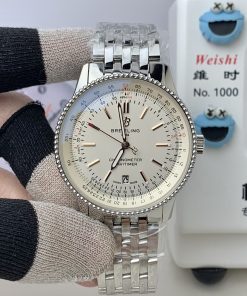 Breitling-Navitimer 1 41mm Date Stainless Steel/Steel White Dial TF A2824 Automatic