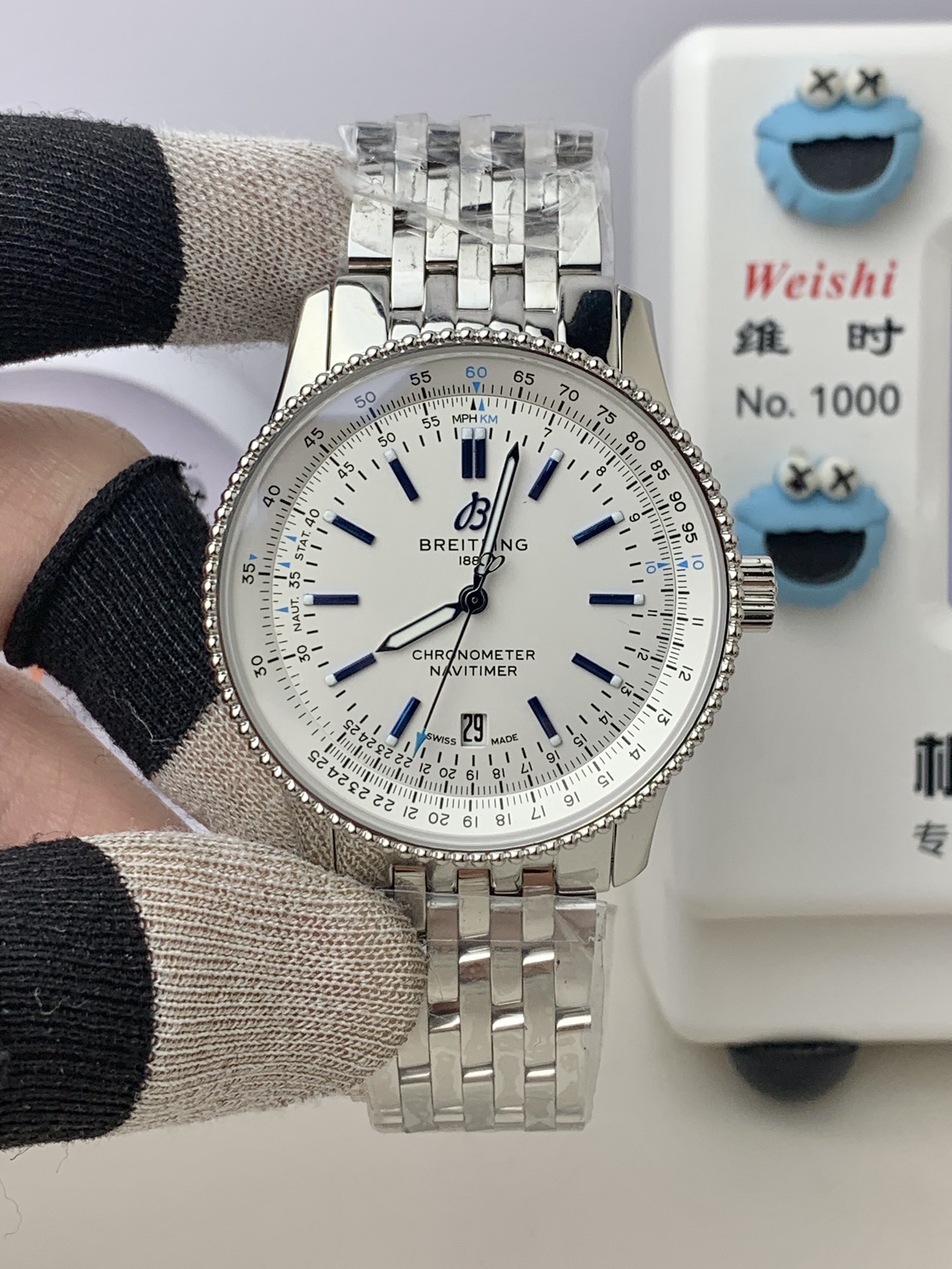 Breitling-Navitimer 1 41mm Date Stainless Steel/Steel White Dial TF A2824 Automatic