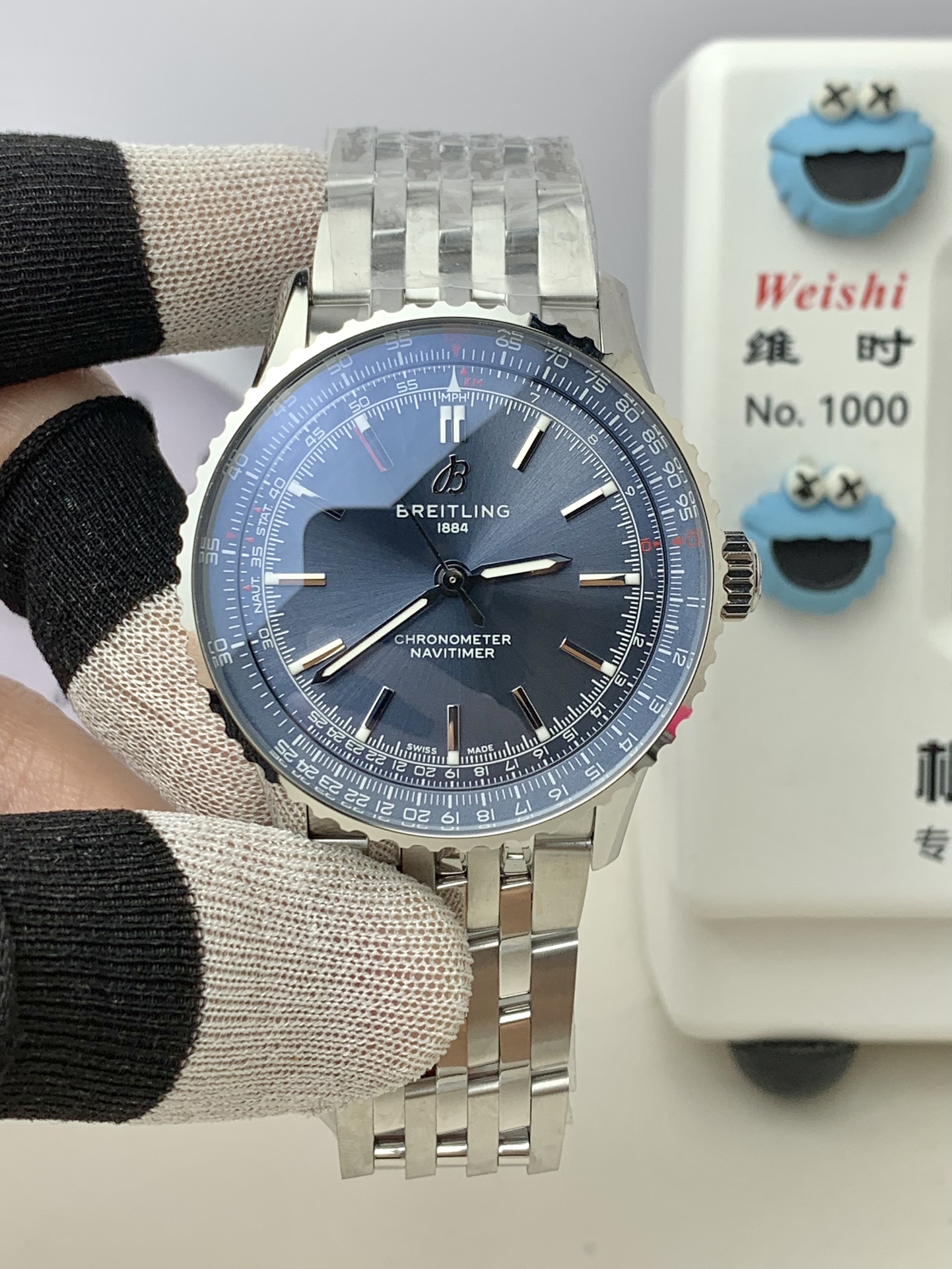 Breitling-Navitimer 1 38mm Stainless Steel/Steel Blue Dial TF A2824 Automatic