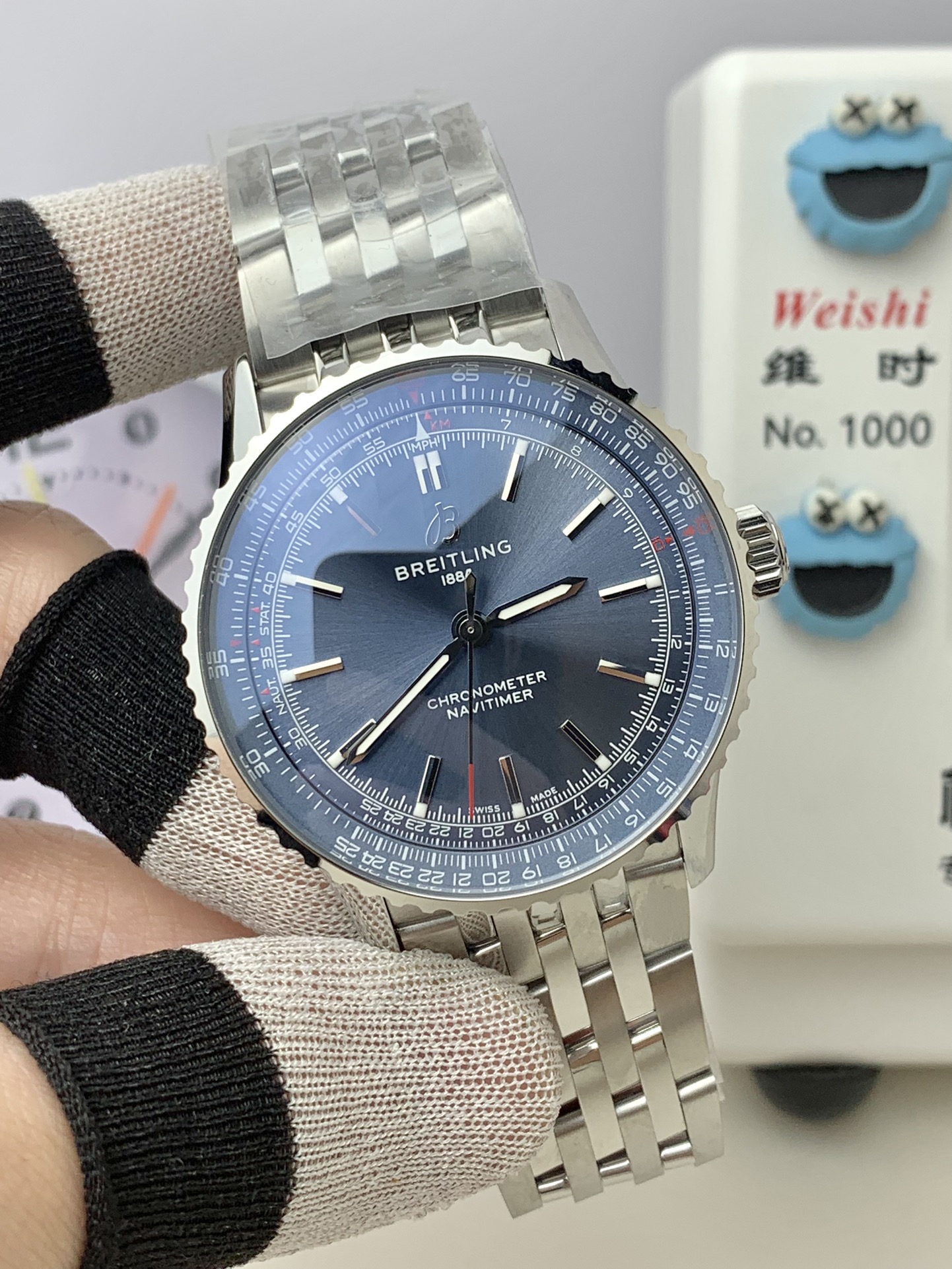 Breitling-Navitimer 1 38mm Stainless Steel/Steel Blue Dial TF A2824 Automatic - Image 3