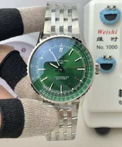 Breitling-Navitimer 1 38mm Stainless Steel/Steel Green Dial TF A2824 Automatic