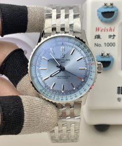 Breitling-Navitimer 1 38mm Stainless Steel/Steel Ice Blue Dial TF A2824 Automatic