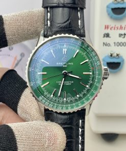 Alternative view of Breitling-Navitimer 1 38mm Stainless Steel/Leather Green Dial TF A2824 Automatic