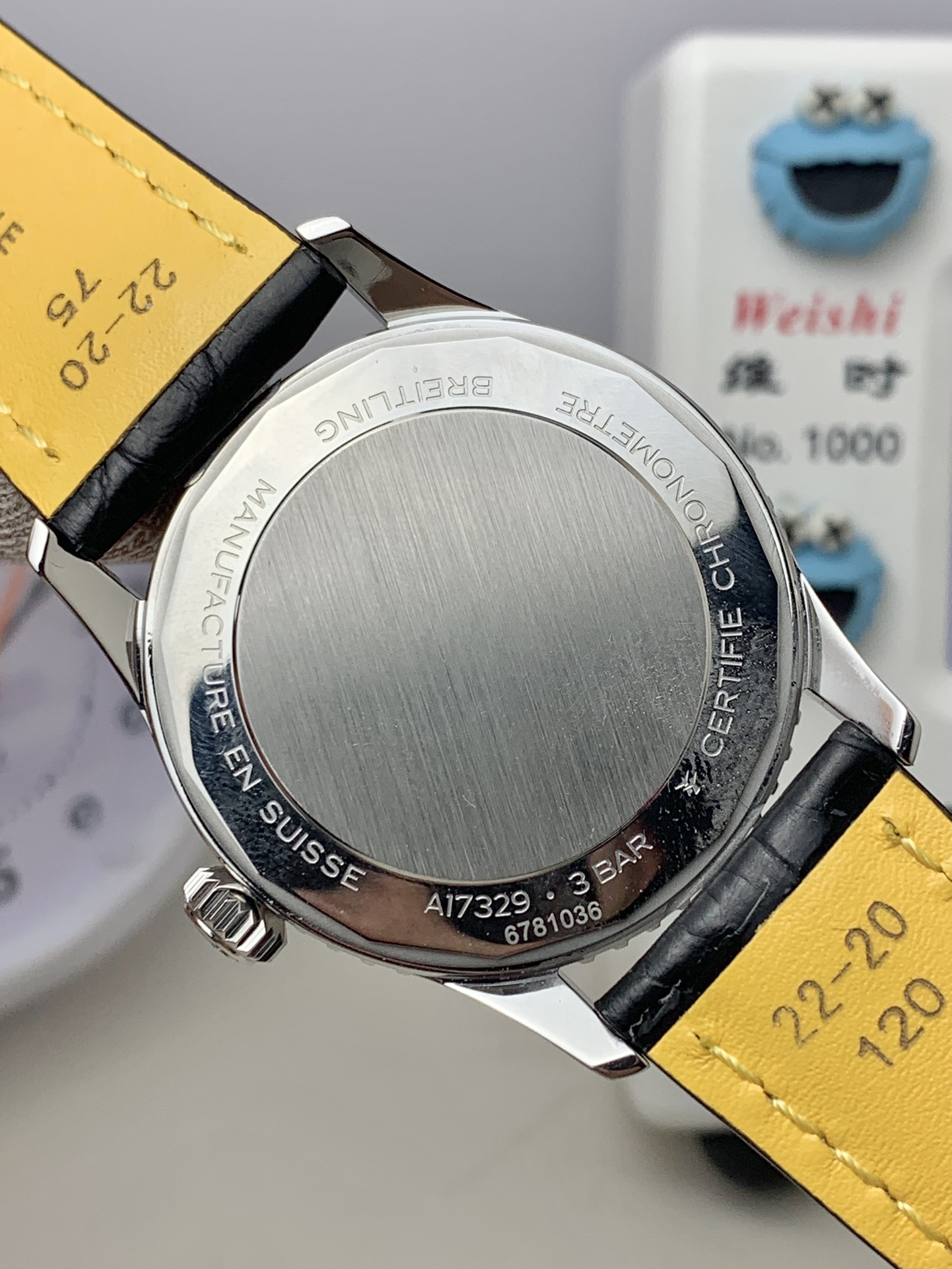 Breitling-Navitimer 1 38mm Stainless Steel/Leather Green Dial TF A2824 Automatic - Image 5