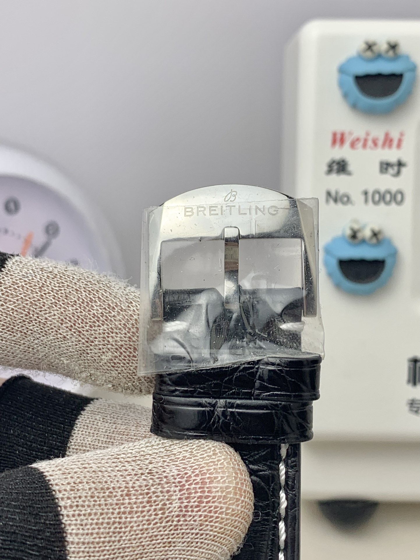 Breitling-Navitimer 1 38mm Stainless Steel/Leather Green Dial TF A2824 Automatic - Image 6