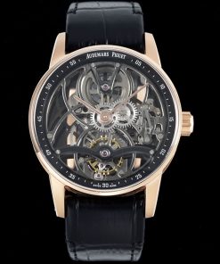 Audemars Piguet-Code11.59 26600CR 41mm Rose Gold/Leather Skeleton Dial APPF AP2948 Toubillon Maual