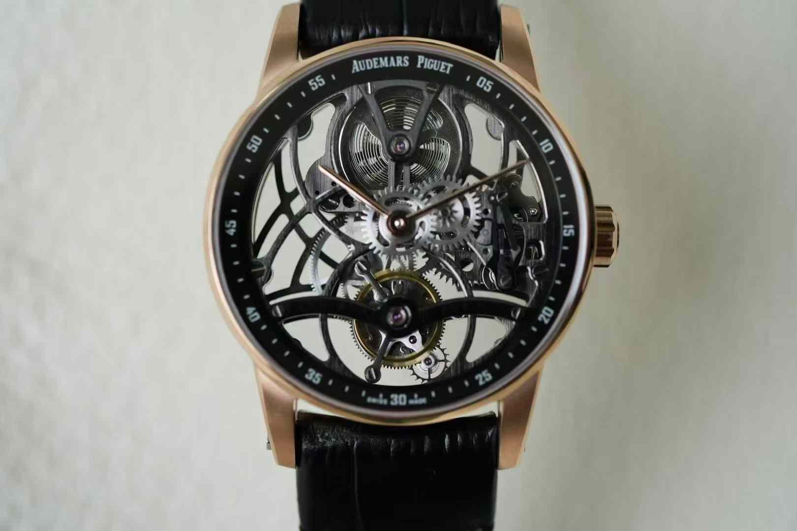 Audemars Piguet-Code11.59 26600CR 41mm Rose Gold/Leather Skeleton Dial APPF AP2948 Toubillon Maual - Image 10