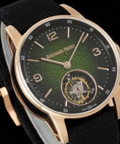Alternative view of Audemars Piguet-Code11.59 41mm Rose Gold/Nylon Gradient Green Dial APPF Toubillon Maual