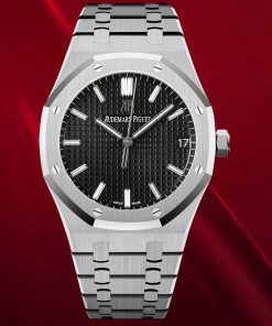 Audemars Piguet-Royal Oak 41mm 15500 Stainless Steel/Steel Black Dial/Stick Markers APSF SA4302 Automatic