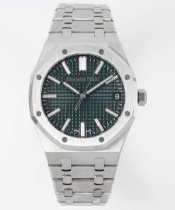 Audemars Piguet-Royal Oak 41mm 15510 Stainless Steel/Steel Green Dial Stick Markers APSF SA4302 Automatic