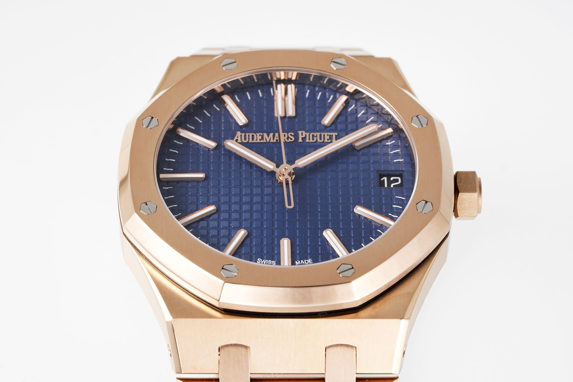 Audemars Piguet-Royal Oak 41mm 15510 Rose Gold/Rose Gold Blue Dial Stick Markers APSF A4302 Automatic - Image 4