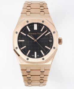 Audemars Piguet-Royal Oak 41mm 15510 Rose Gold/Rose Gold Black Dial Stick Markers APSF A4302 Automatic