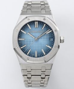 Audemars Piguet-Royal Oak 41mm 15510 Stainless Steel/Steel Smoked Blue Dial Stick Markers ZF SA4302 Automatic