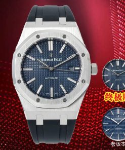 Audemars Piguet-Royal Oak 15400 41mm Stainless Steel/Rubber Blue Dial/Stick Markers APSF SA3120 Automatic