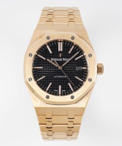 Alternative view of Audemars Piguet-Royal Oak 15400 41mm Rose Gold/Rose Gold Black Dial/Stick Markers APSF SA3120 Automatic