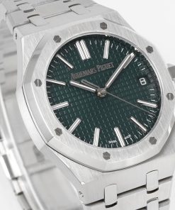 Alternative view of Audemars Piguet-Royal Oak 41mm 15510 Stainless Steel/Steel Green Dial/Stick Markers APSF SA4302 Automatic