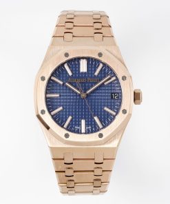 Audemars Piguet-Royal Oak 41mm 15510 Rose Gold/Rose Gold Blue Dial/Stick Markers APSF SA4302 Automatic