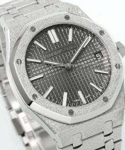 Alternative view of Audemars Piguet-Royal Oak 15510 41mm Frosted Stainless Steel/Steel Grey Dial APSF A4302 Automatic