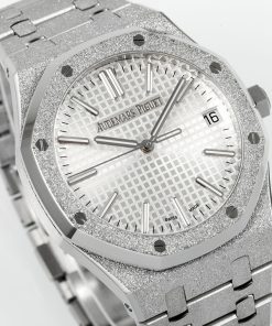 Alternative view of Audemars Piguet-Royal Oak 15510 41mm Frosted Stainless Steel/Steel White Dial APSF A4302 Automatic
