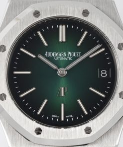 Alternative view of Audemars Piguet-Royal Oak Jumbo Ultra Thin 39mm 16202ST Stainless Steel/Steel Aurora Green Grey Dial ZF A7121 Automatic