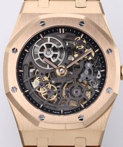 Alternative view of Audemars Piguet-Royal Oak Openworked 16204 39mm Rose Gold/Rose Gold Skeleton Dial ZF A7124 Automatic