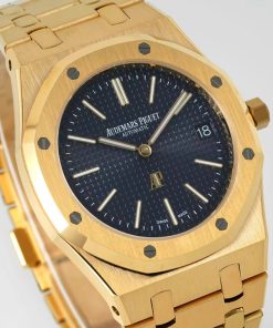 Alternative view of Audemars Piguet-Royal Oak 15202 39mm Yellow Gold/Yellow Gold Blue Dial IPF A2121 Automatic