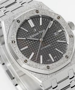 Alternative view of Audemars Piguet-Royal Oak 15410 41mm Frosted Stainless Steel/Steel Grey Dial APSF SA3120 Automatic