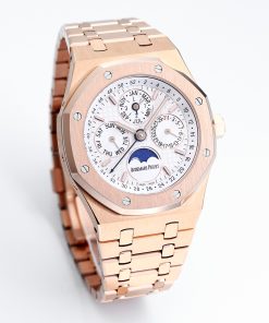 Alternative view of Audemars Piguet-Royal Oak Perpetual Calendar 41mm 26574ST Rose Gold/Rose Gold White Dial BBSF A5134 Automatic