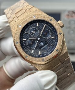 Alternative view of Audemars Piguet-Royal Oak Perpetual Calendar 41mm 26574ST Customized Frosted Yellow Gold Blue Dial A5134 Automatic
