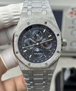 Audemars Piguet-Royal Oak Perpetual Calendar 41mm 26574ST Customized Frosted Stainless Steel/Steel Blue Dial A5134 Automatic