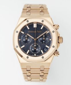 Audemars Piguet-Royal Oak Chronograph 26240 41mm Rose Gold/Rose Gold Blue Dial APSF V2 SH4401 Automatic