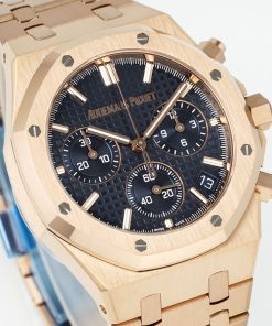 Alternative view of Audemars Piguet-Royal Oak Chronograph 26240 41mm Rose Gold/Rose Gold Blue Dial APSF V2 SH4401 Automatic
