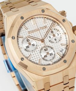 Alternative view of Audemars Piguet-Royal Oak Chronograph 26240 41mm Rose Gold/Rose Gold White Dial APSF V2 SH4401 Automatic