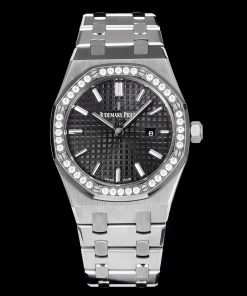 Audemars Piguet-Royal Oak Ladies 67651OR 33mm Diamonds tainless Steel/Steel Black Dial TKF Swiss Cal.2713 Quartz