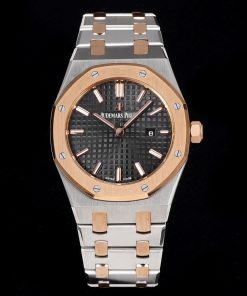Audemars Piguet-Royal Oak Ladies 67651OR 33mm Stainless Steel/Rose Gold Black Dial TKF Swiss Cal.2713 Quartz