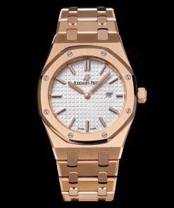 Audemars Piguet-Royal Oak Ladies 67651OR 33mm Rose Gold/Rose Gold White Dial TKF Swiss Cal.2713 Quartz