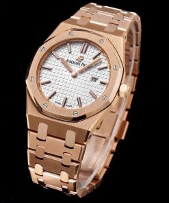Alternative view of Audemars Piguet-Royal Oak Ladies 67651OR 33mm Rose Gold/Rose Gold White Dial TKF Swiss Cal.2713 Quartz