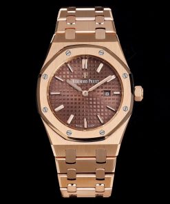 Audemars Piguet-Royal Oak Ladies 67651OR 33mm Rose Gold/Rose Gold Brown Dial TKF Swiss Cal.2713 Quartz