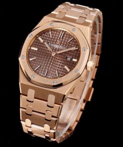 Alternative view of Audemars Piguet-Royal Oak Ladies 67651OR 33mm Rose Gold/Rose Gold Brown Dial TKF Swiss Cal.2713 Quartz