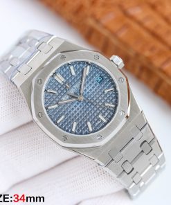 Alternative view of Audemars Piguet-Royal Oak Ladies 77350 34mm Stainless Steel/Steel Blue Dial BF A5800 Automatic