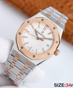 Alternative view of Audemars Piguet-Royal Oak Ladies 77350 34mm Stainless Steel/Rose Gold White Dial BF A5800 Automatic