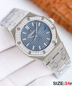 Alternative view of Audemars Piguet-Royal Oak Ladies 77351 34mm Diamonds Stainless Steel/Steel Ice Blue Dial BF A5800 Automatic